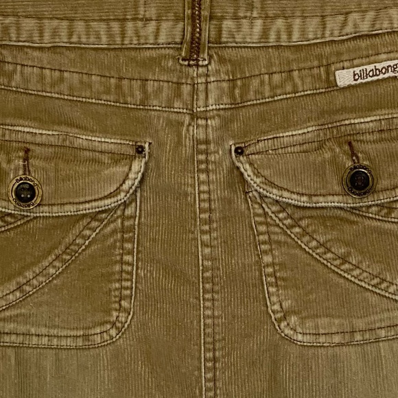 Billabong Brown Corduroy Mini/Mid length Casual Skirt. Sz 6 - Picture 4 of 15